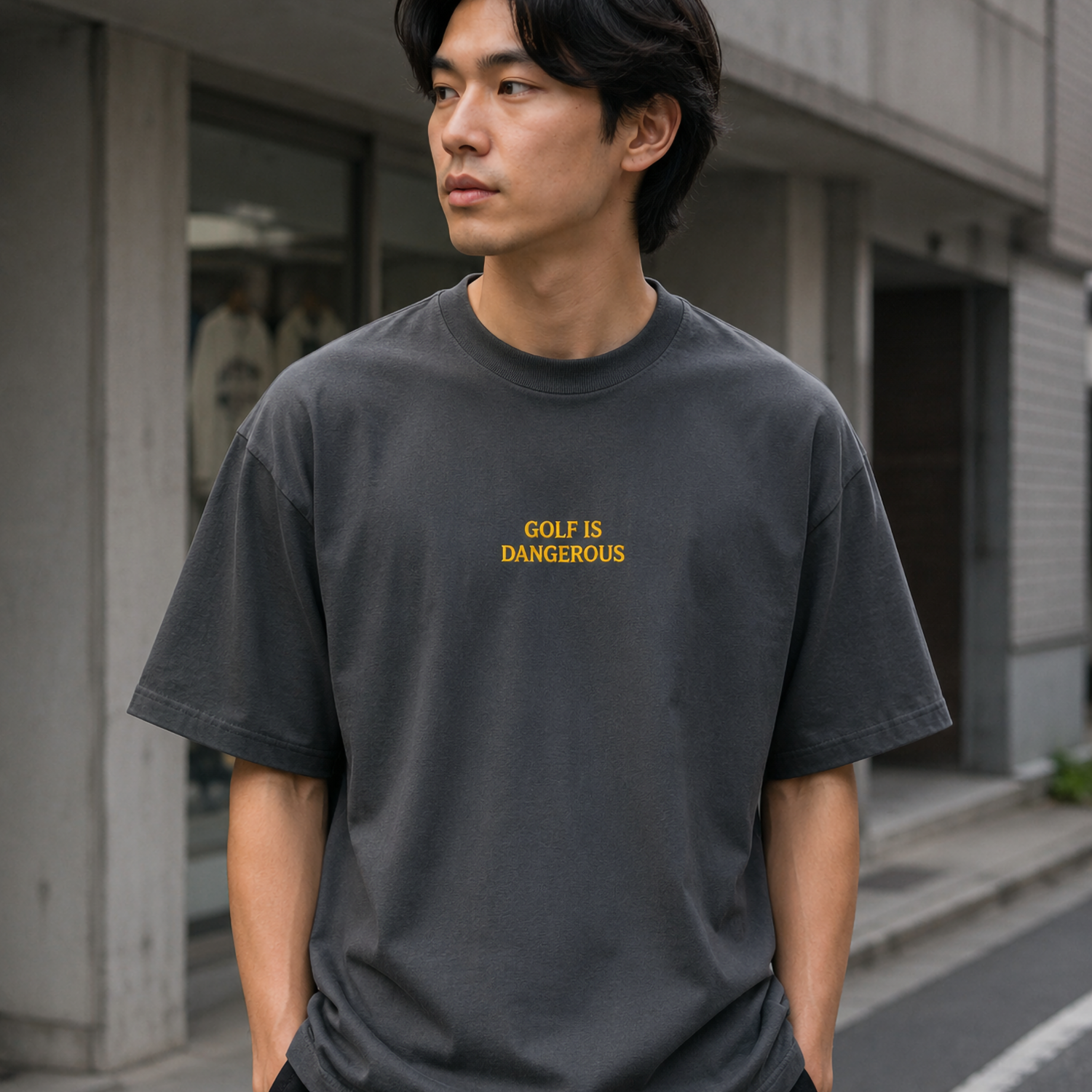 Golf Is Dangerous Embroidery - Oversized T-shirt