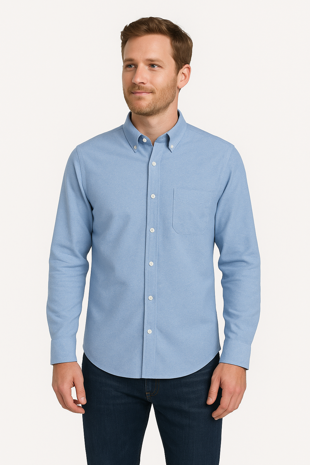 Men's Long Sleeve Oxford Shirt - Single