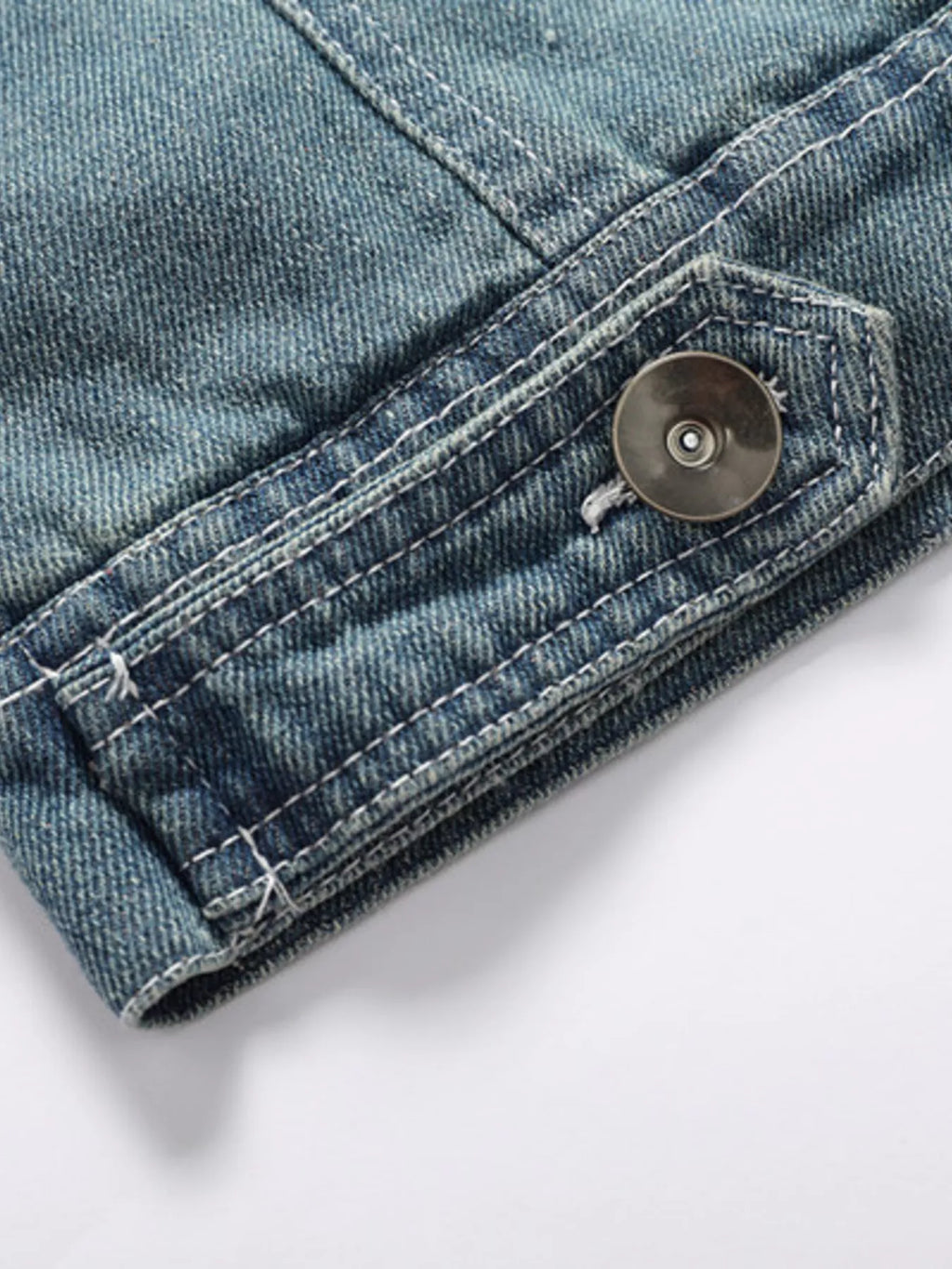 Men's Full Size Faux Fur Collar Denim Jacket Plus Size
