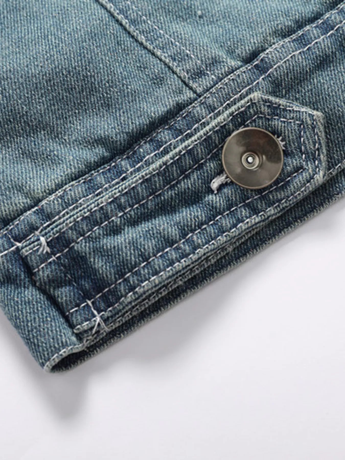 Men's Full Size Faux Fur Collar Denim Jacket Plus Size